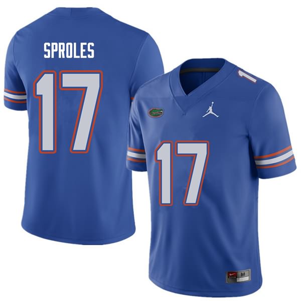 NCAA Florida Gators Nick Sproles Men's #17 Jordan Brand Royal Stitched Authentic College Football Jersey QQY6564MX